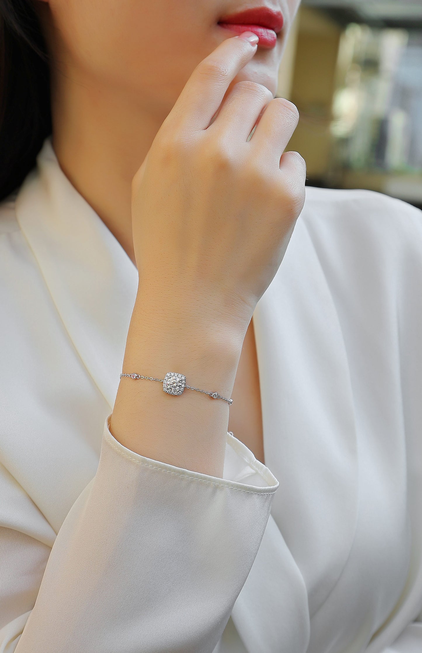 Long-Lasting Love - S925 Platinum Plated Moissanite Bracelet Set