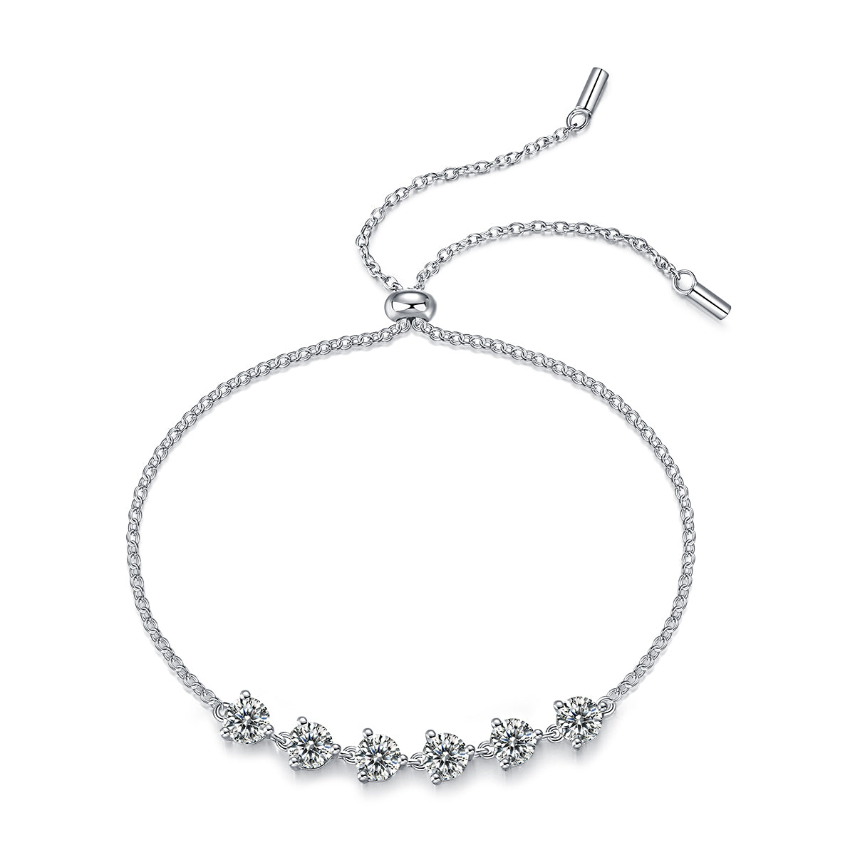 Dreamy Beauty Permeates - S925 Platinum Plated Moissanite Bracelet Set