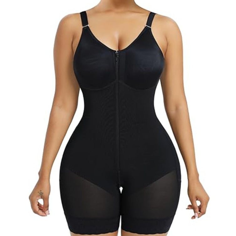 Mesh Corset Leotard with Zipper Detail