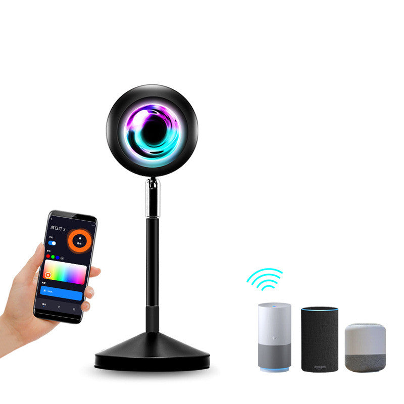 Sunset Projection Lamp - Rotating Rainbow Night Light for Wall Decoration